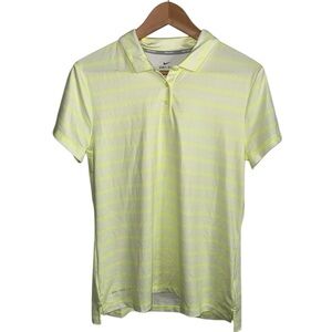 Nike Women’s Yellow Striped Polo Shirt Size Medium